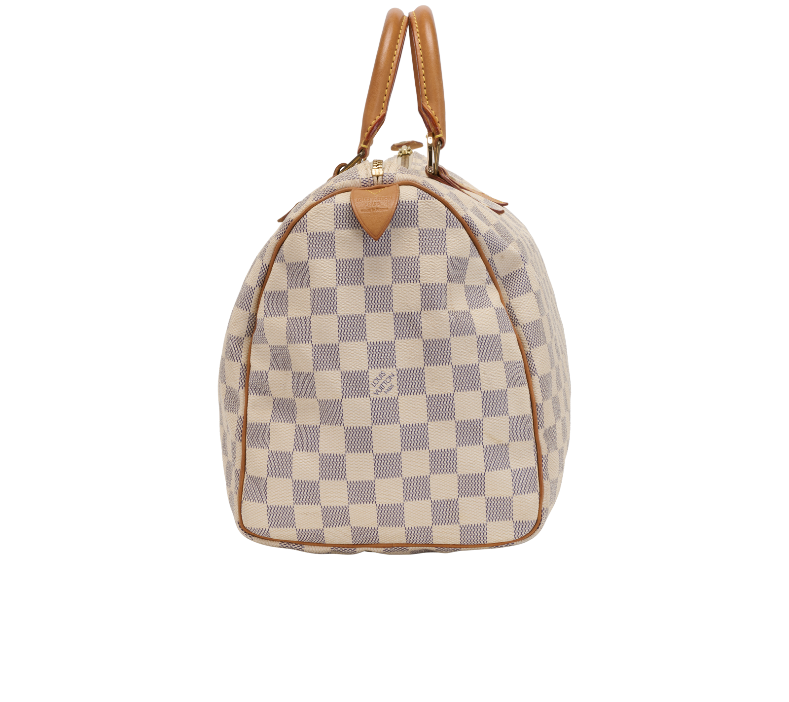 Speedy 35, &pound;620, Handbags, Blue/Cream, Canvas, Side view